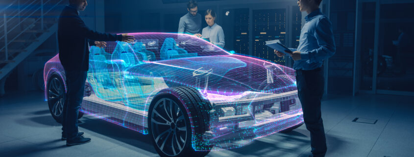 Augmented Reality mit Auto und Ingenieuren
