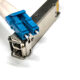 Nahaufnahme eines Multimode-Moduls mit LC-Stecker – ideal fuer kurze Glasfaserverbindungen im Unternehmensnetzwerk